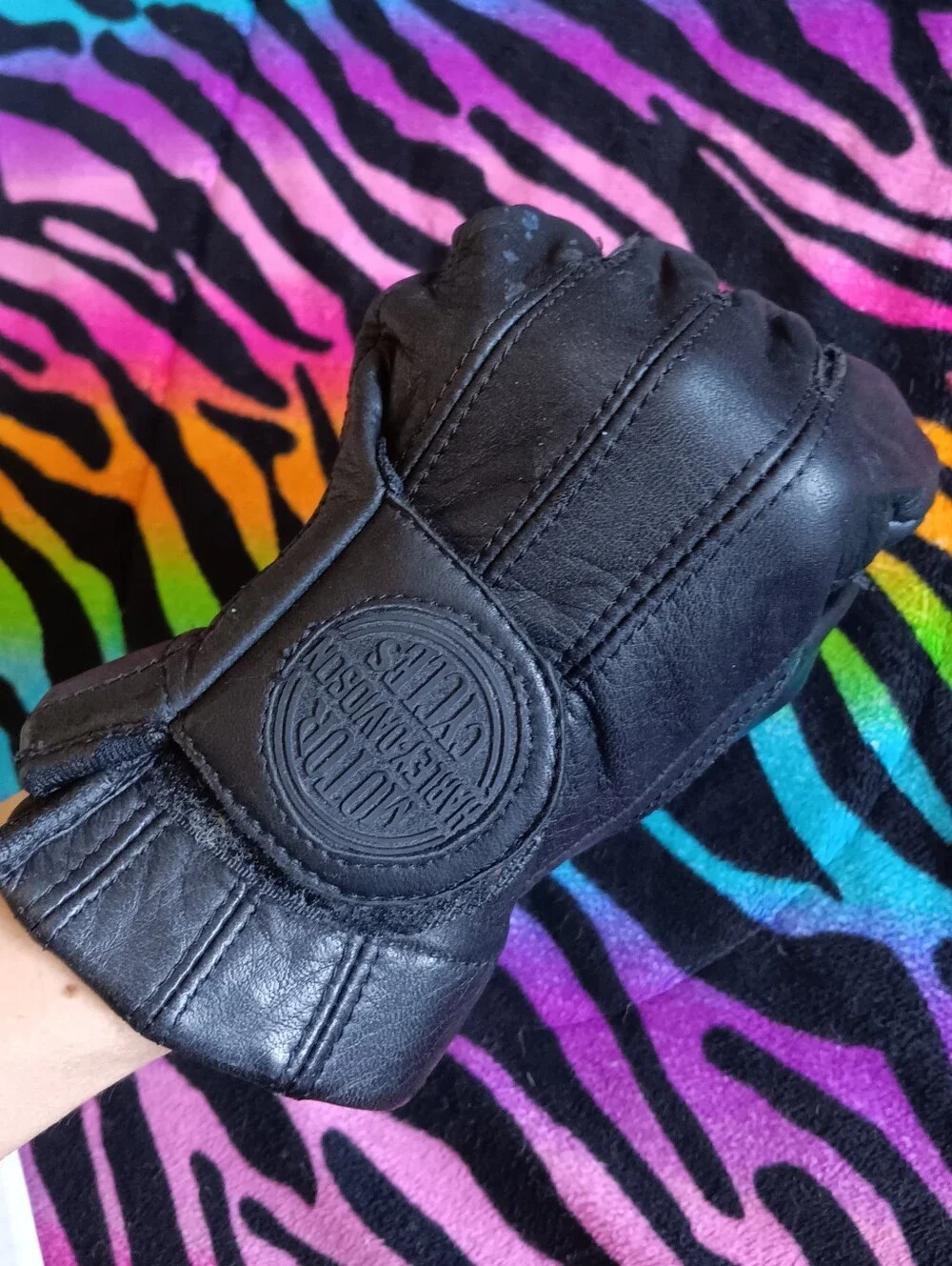 🖤🧡 Harley Davidson Women's Full Grain Leather Riding Gloves Size L Black Gel